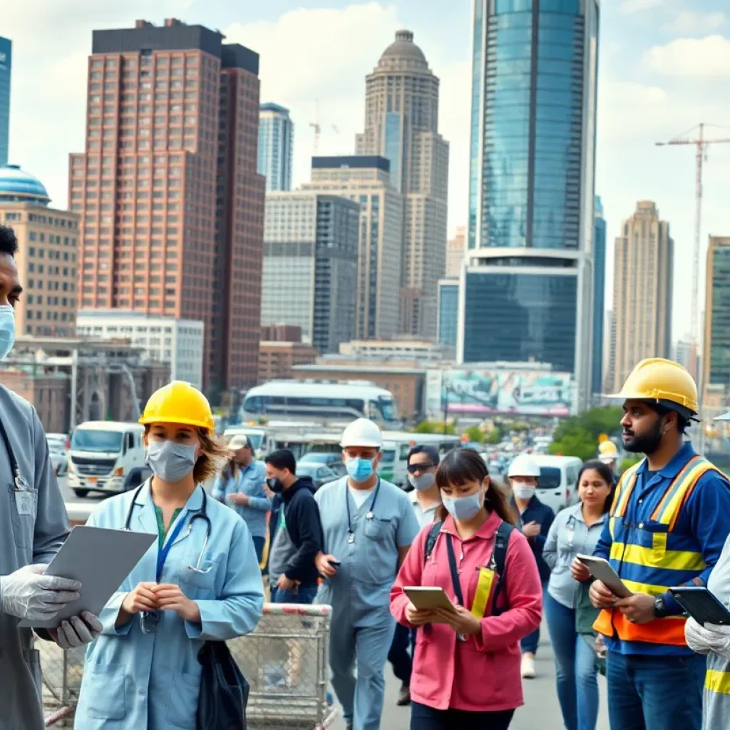 Atlanta Georgia showcasing diverse workers in various industries