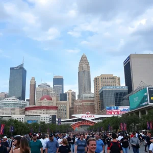 Atlanta skyline with hotels thriving during sporting events