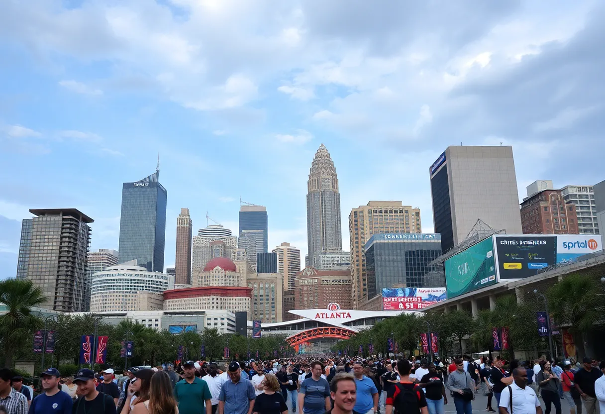 Atlanta skyline with hotels thriving during sporting events