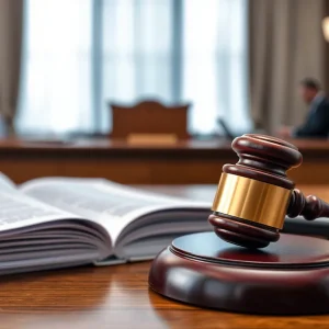 Cobb County courtroom with legal documents