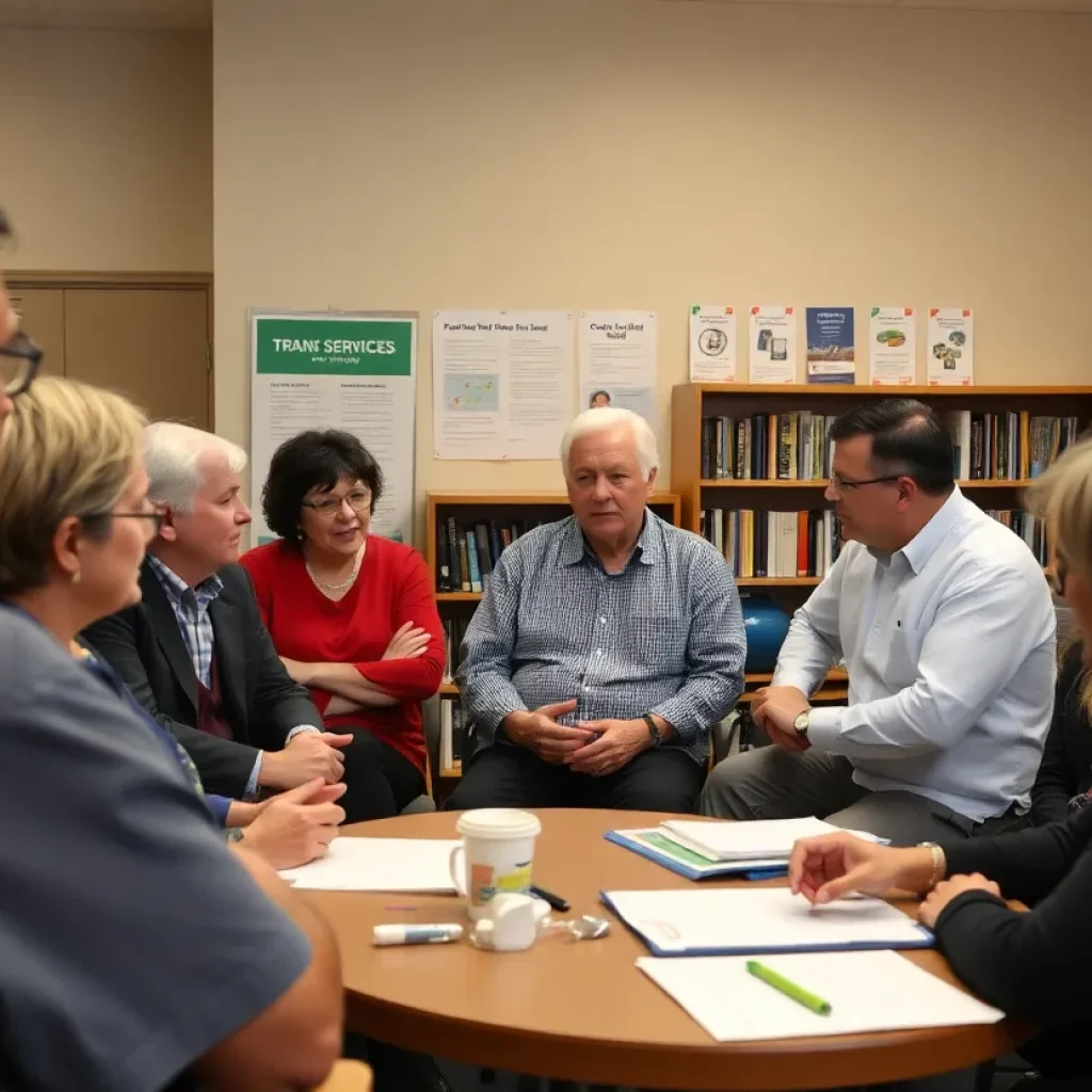 Residents participating in a community transit meeting