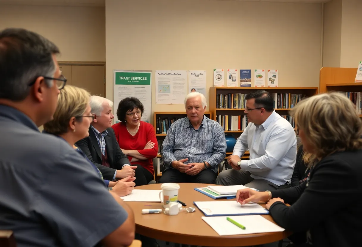 Residents participating in a community transit meeting