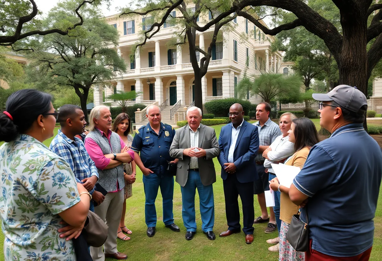 Residents discussing public safety concerns in a community meeting in Savannah