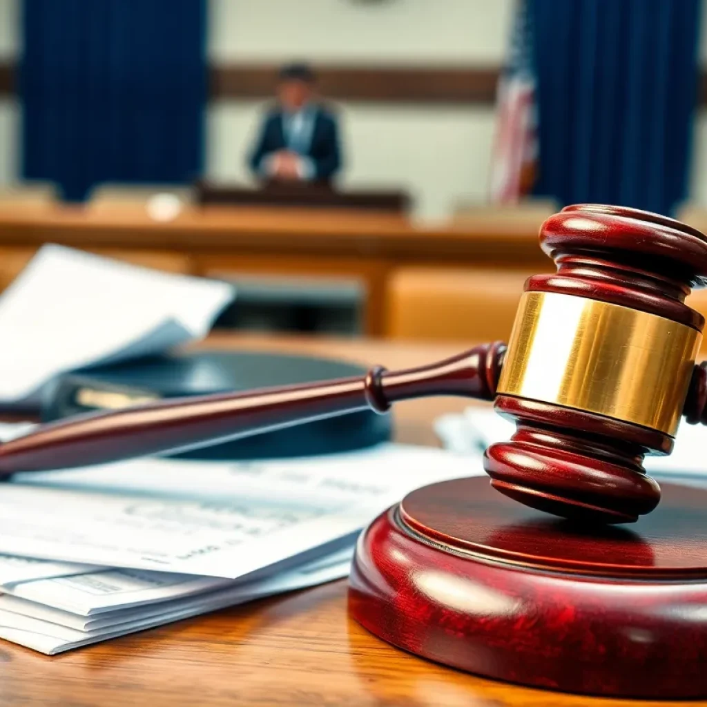 Courtroom during a fraud investigation involving pandemic relief funds