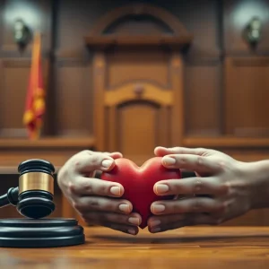 A courtroom emphasizing themes of child welfare and justice