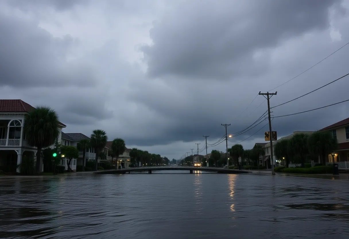 Heavy rain and flooding in Savannah, Georgia