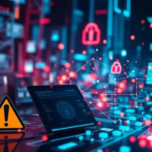 Illustration of cybersecurity threats affecting electronic benefit systems