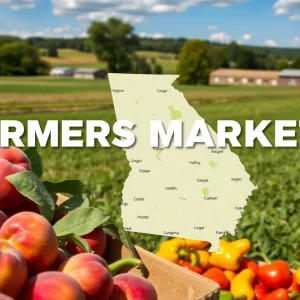 Interactive map of Georgia's farmers markets showcasing local produce