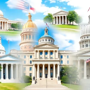 Overview of Georgia's government salaries with imagery related to public service