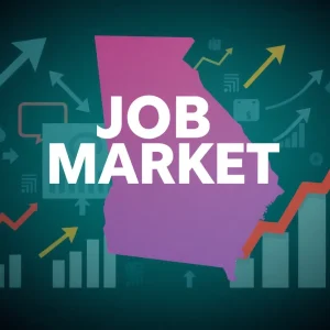 Abstract representation of the job market in Georgia showing growth
