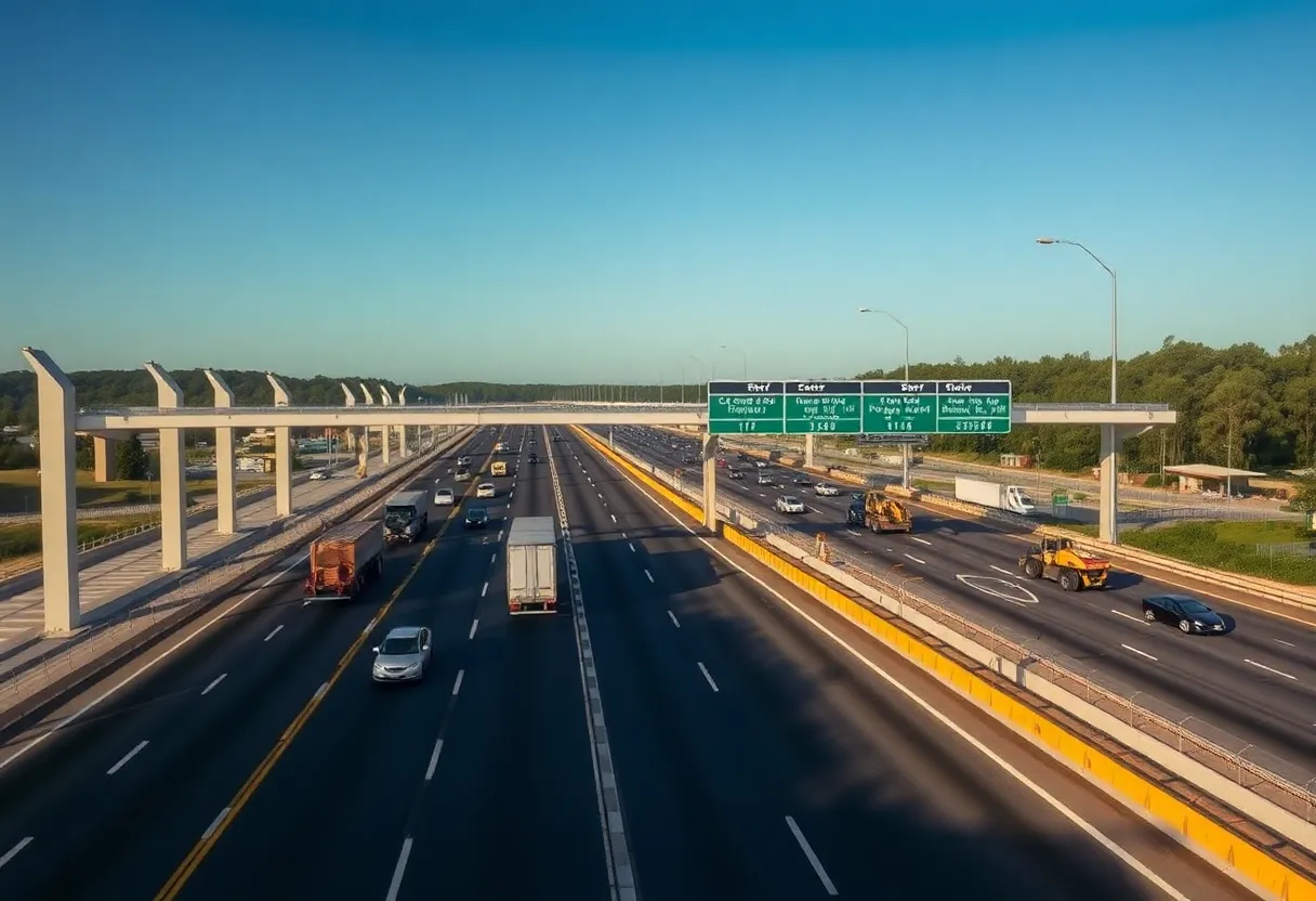 Construction of new toll lanes in Georgia