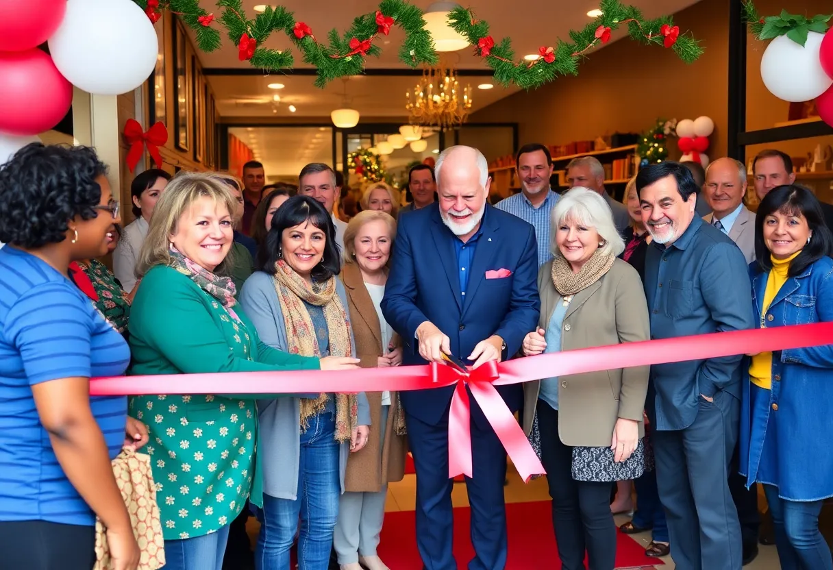 People gathered at the ribbon-cutting ceremony for Goodwill Southeast Georgia's new retail space, The Vault.