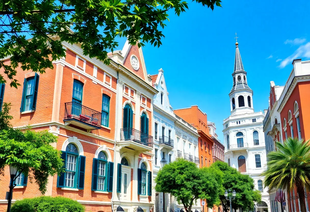 View of Savannah's historic district showcasing preservation efforts.