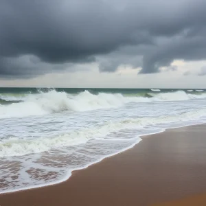 Turbulent ocean waves impacted by Hurricane Erin