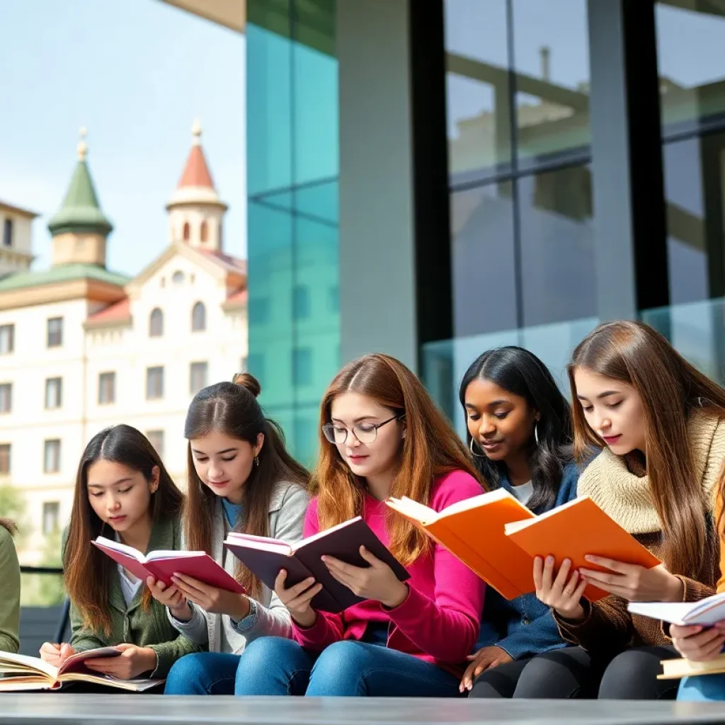 Group of Indian students studying at a university in Tbilisi