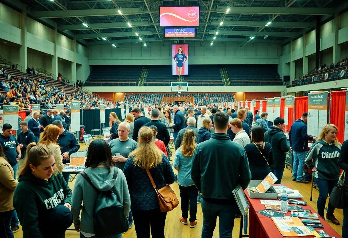 Job seekers and employers at Job Palooza job fair in Savannah