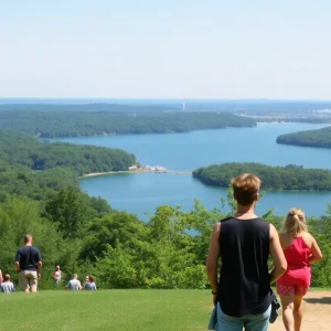 Tourists enjoying recreational activities at Lake Lanier