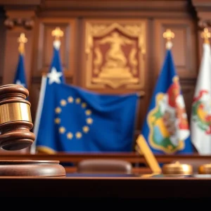 Courtroom image representing Lenovo lawsuit against Georgia