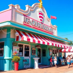 Exterior view of Leopold's Ice Cream Parlor on Whitemarsh Island