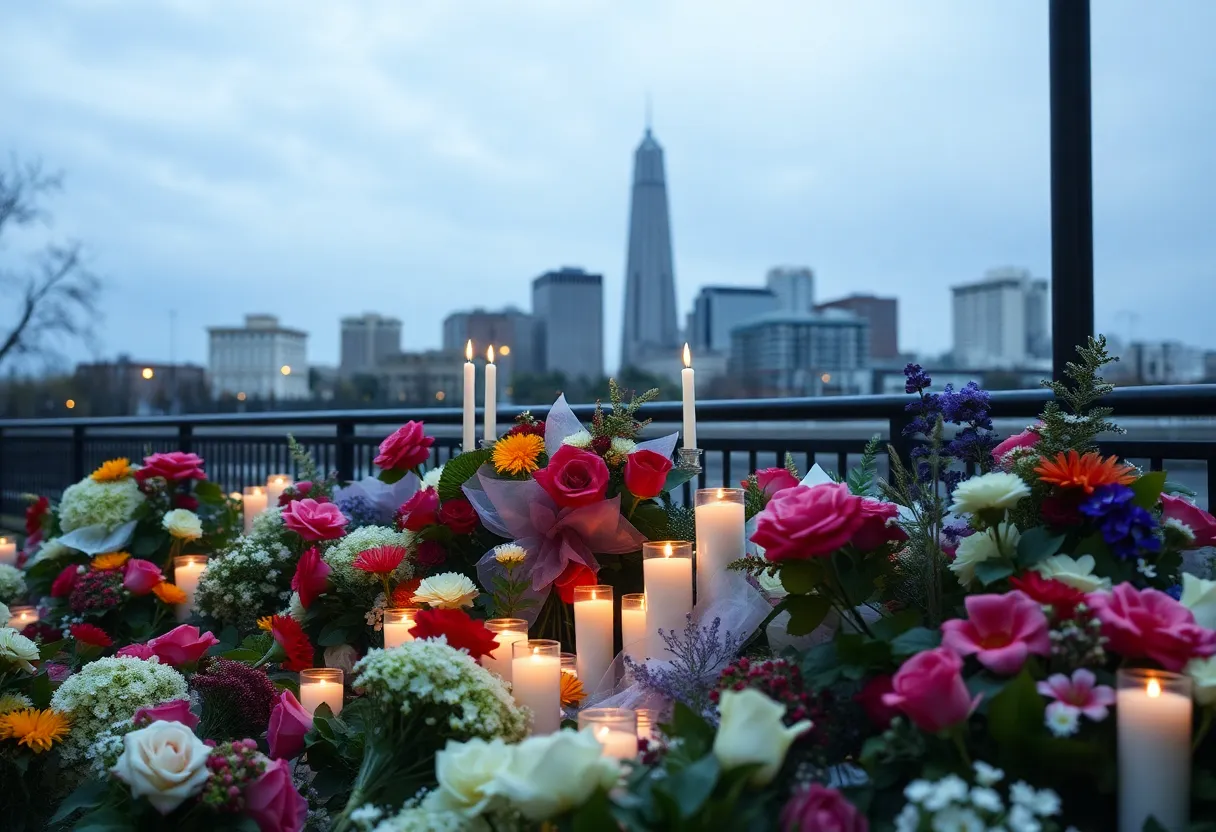Memorial scene honoring Cliff McCurry in Savannah