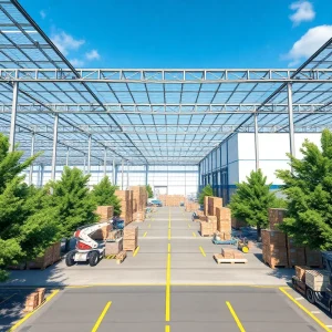 Rendering of the new Stellantis Mopar Parts Distribution Center in Forsyth, Georgia