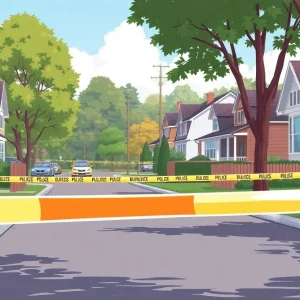 Police investigation in a suburban area following a shooting incident