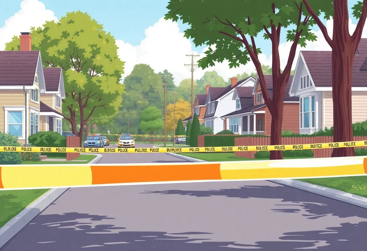 Police investigation in a suburban area following a shooting incident
