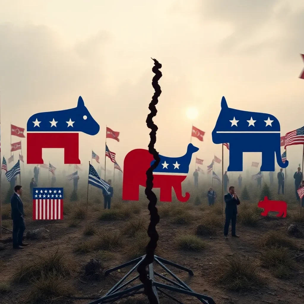 Visual representation of political division within the Republican Party
