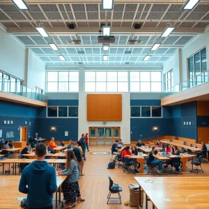New campus of Richmond Hill High School with students and modern facilities