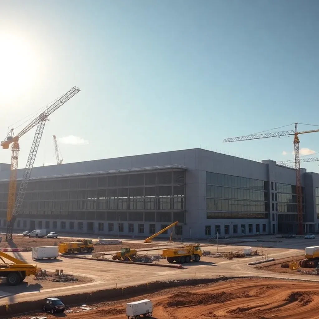 Construction site of Rivian's future manufacturing plant in Georgia