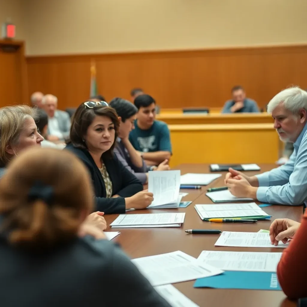 Residents discussing budget priorities in Savannah