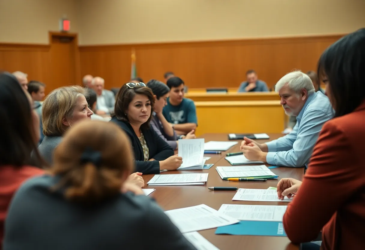 Residents discussing budget priorities in Savannah