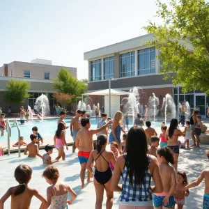 Families using cooling facilities at Savannah community centers and splash pads