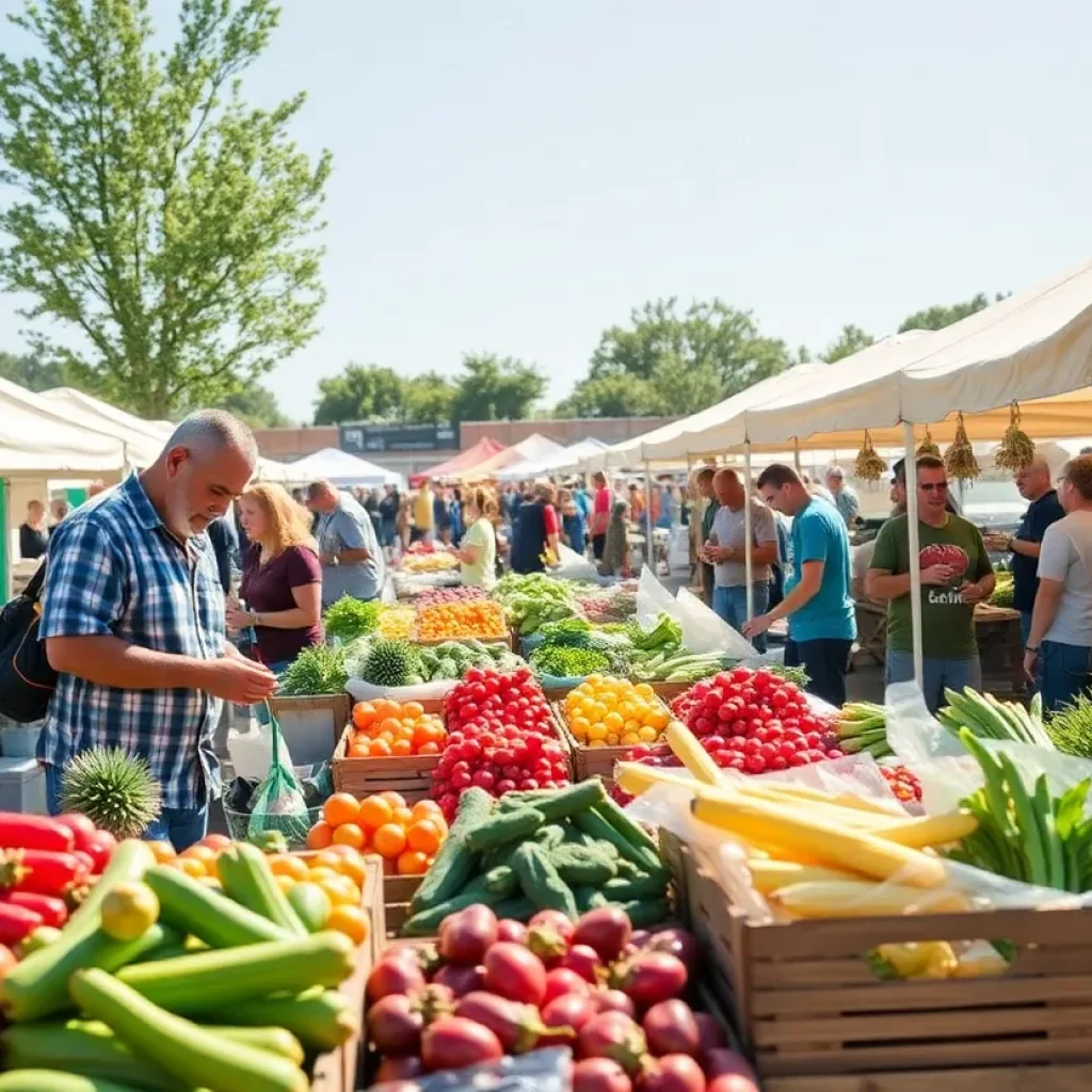 Community members enjoying Savannah's Farmers' Market activities