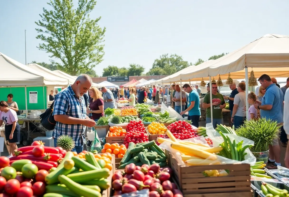 Community members enjoying Savannah's Farmers' Market activities