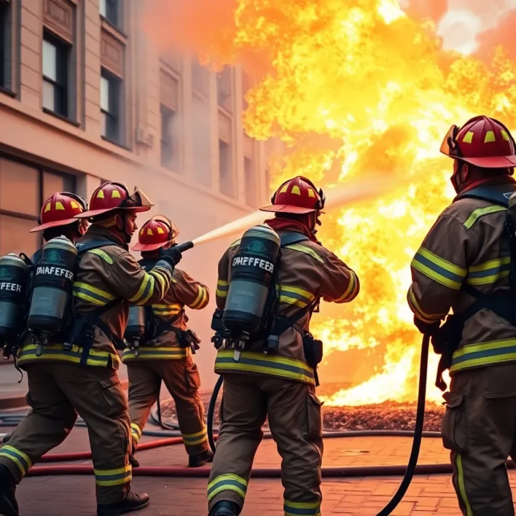 Firefighters from the Savannah Fire Department responding to a fire emergency