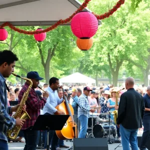 Crowd enjoying live music at the Savannah Jazz Festival