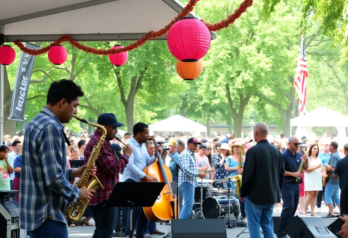 Crowd enjoying live music at the Savannah Jazz Festival