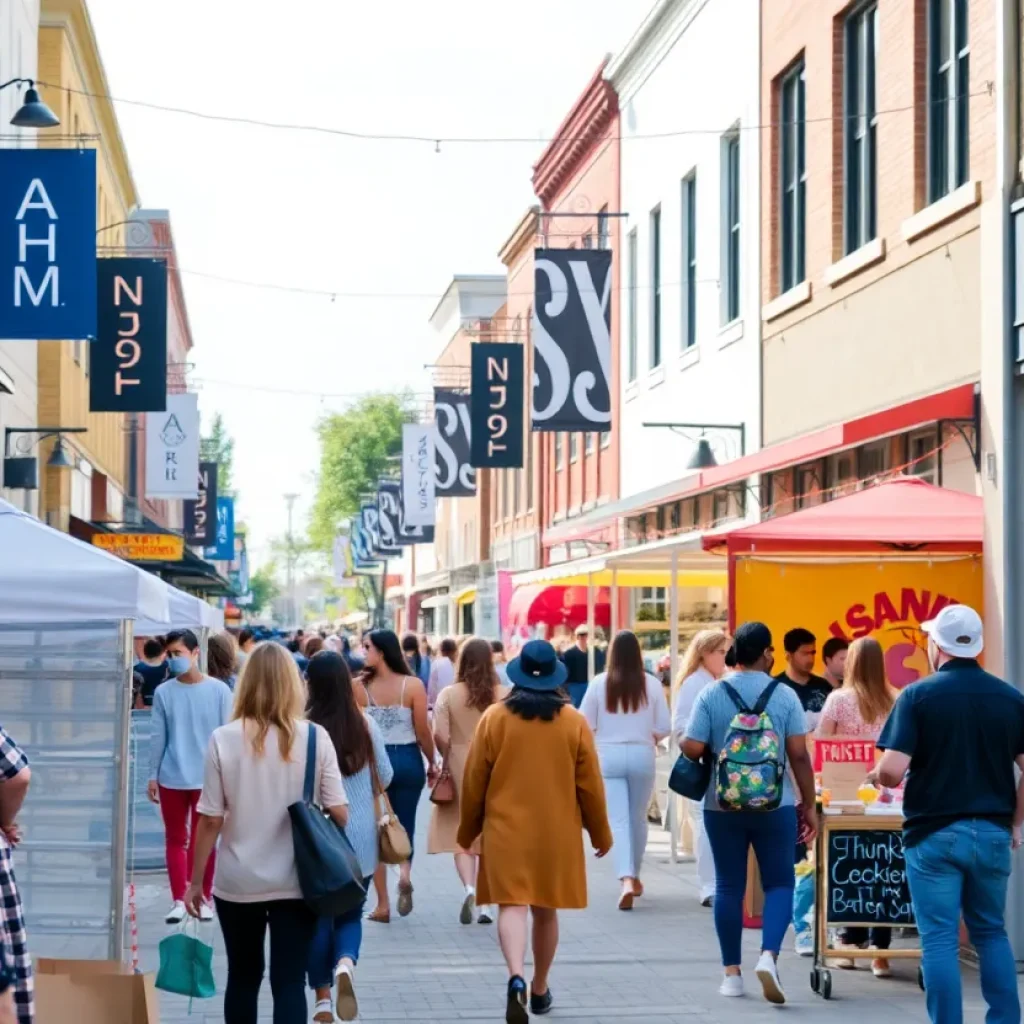Locals engaging with vendors and shopping at Savannah Retailfest.