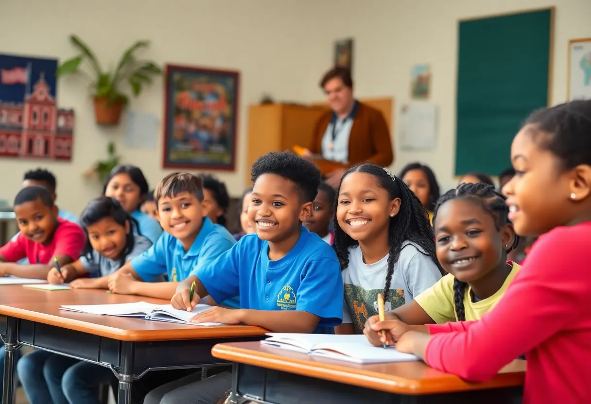 Students and teachers in a vibrant classroom in Savannah