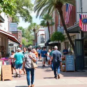 Community members engaging with local businesses in Savannah.