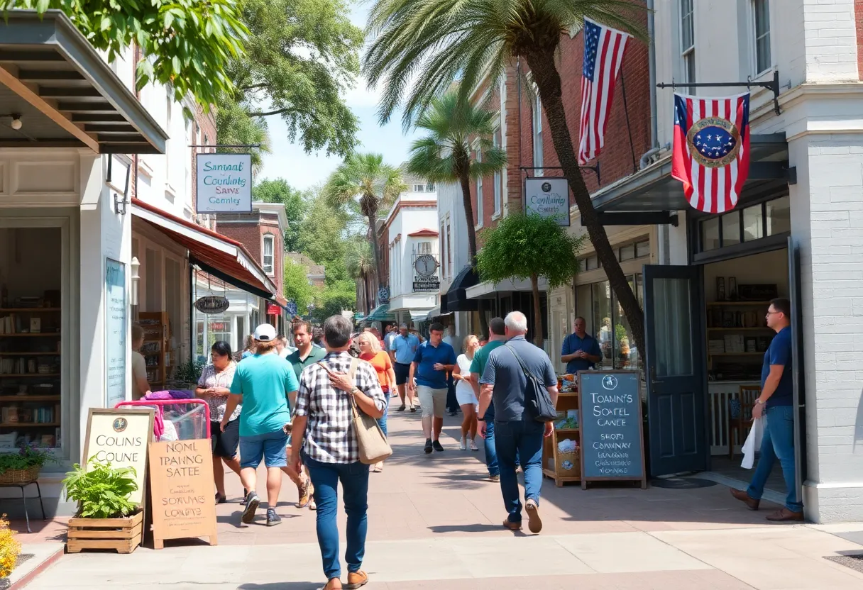 Community members engaging with local businesses in Savannah.