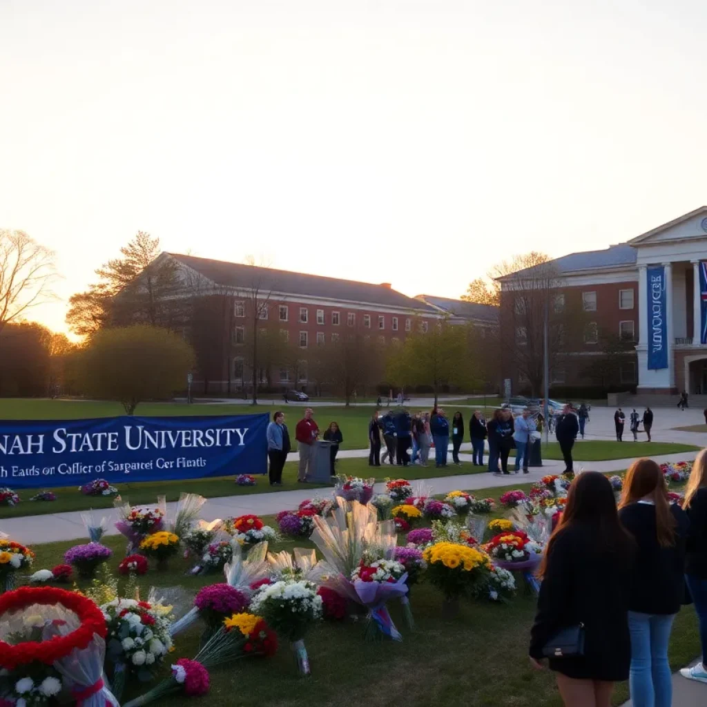 Memorial tribute at Savannah State University for Donometric Hambrick Jr.