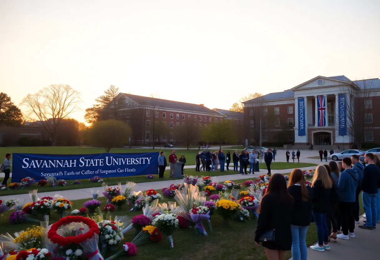 Memorial tribute at Savannah State University for Donometric Hambrick Jr.