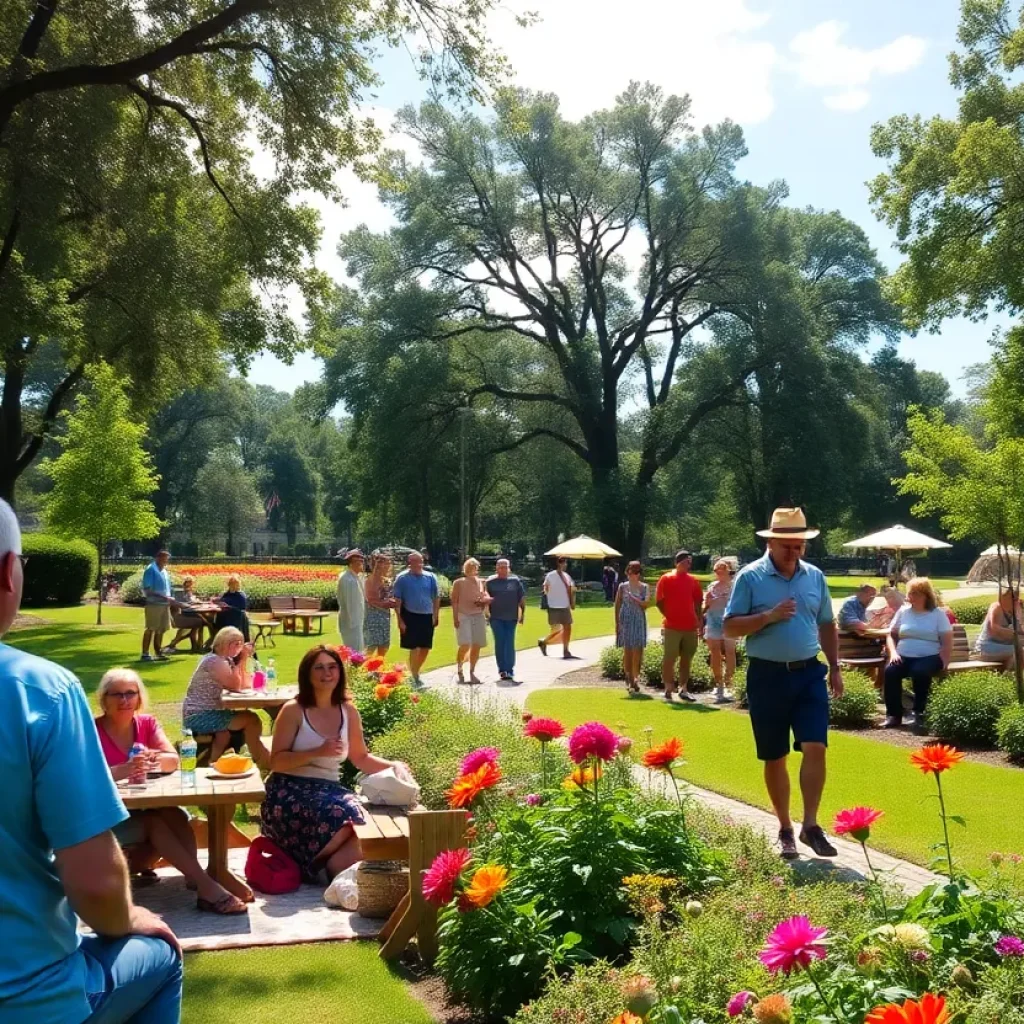 People enjoying a sunny day outdoors in Savannah