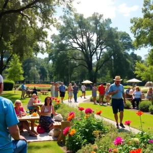 People enjoying a sunny day outdoors in Savannah