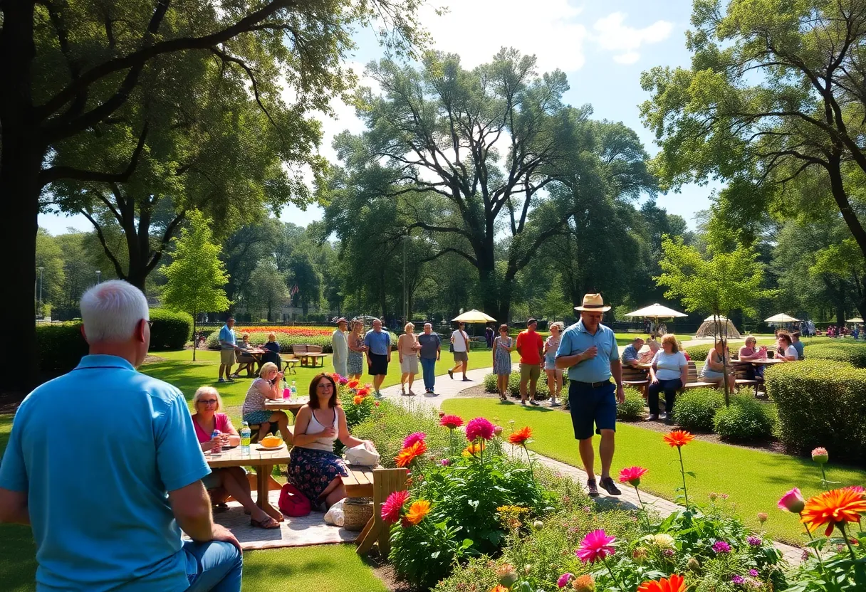 People enjoying a sunny day outdoors in Savannah