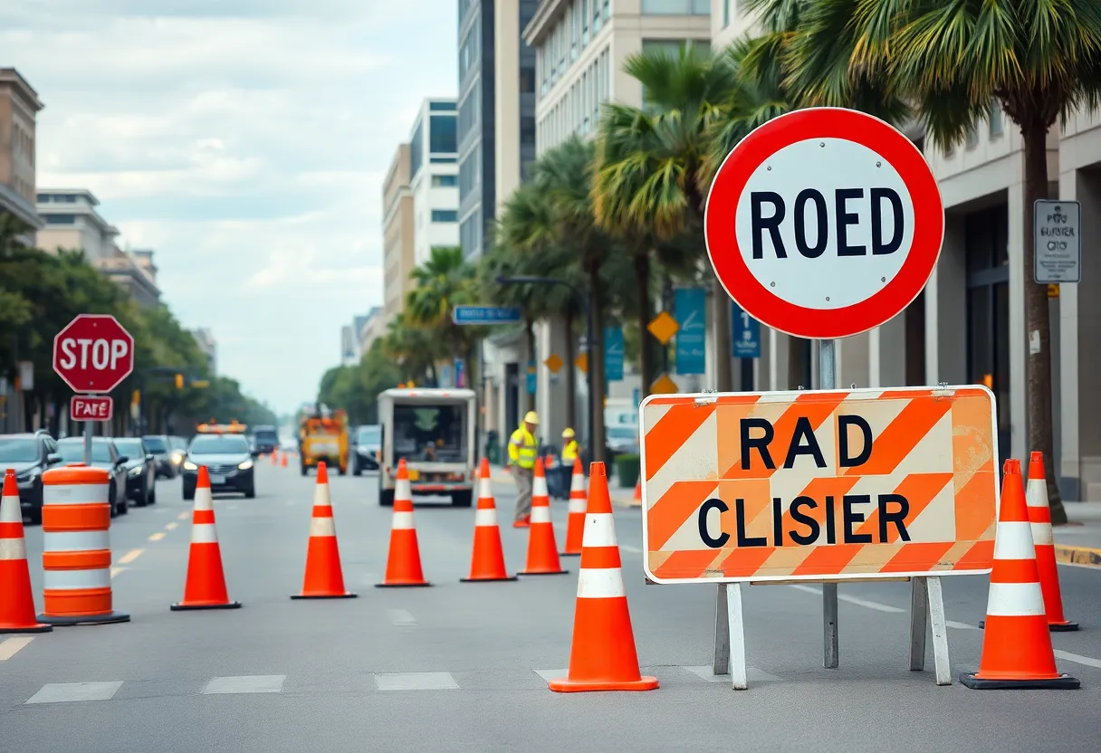 Road closures in Savannah due to repairs and ongoing construction.