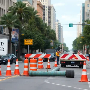 Traffic disruption due to water main break in Savannah