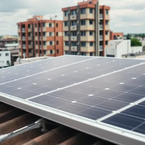 Rooftop solar panels on a house in Atlanta